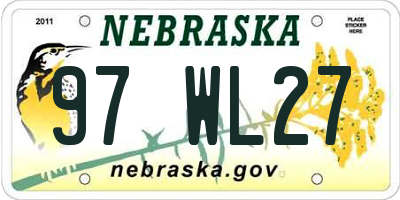 NE license plate 97WL27