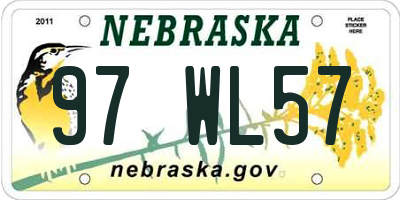 NE license plate 97WL57