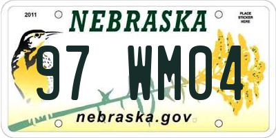 NE license plate 97WM04
