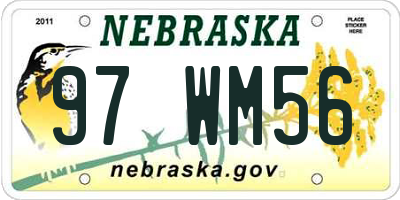 NE license plate 97WM56