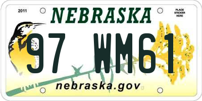 NE license plate 97WM61