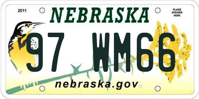 NE license plate 97WM66