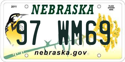 NE license plate 97WM69