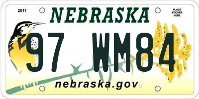 NE license plate 97WM84
