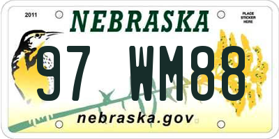 NE license plate 97WM88