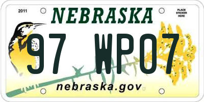 NE license plate 97WP07