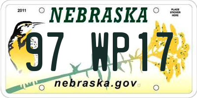 NE license plate 97WP17