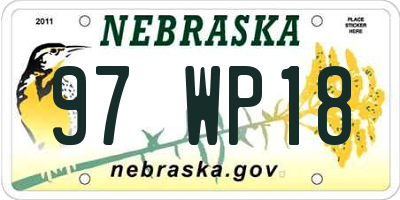 NE license plate 97WP18