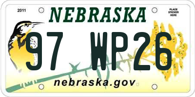 NE license plate 97WP26