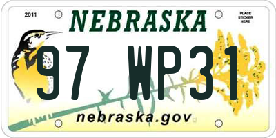 NE license plate 97WP31