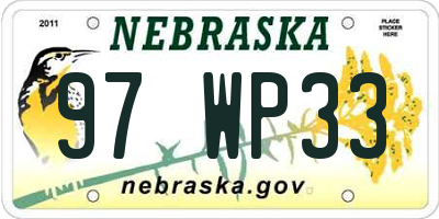 NE license plate 97WP33