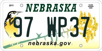 NE license plate 97WP37