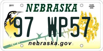 NE license plate 97WP57