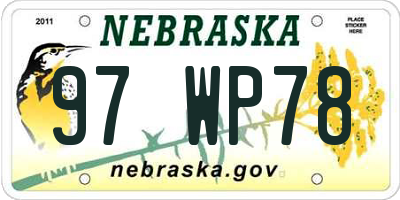 NE license plate 97WP78