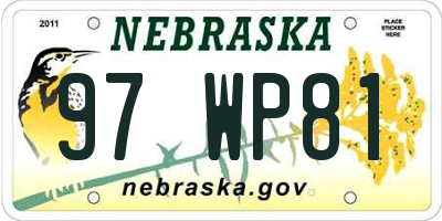 NE license plate 97WP81