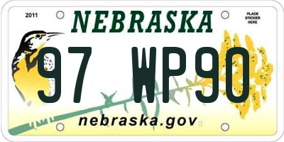 NE license plate 97WP90