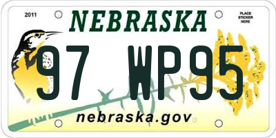 NE license plate 97WP95