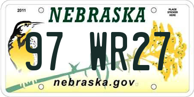 NE license plate 97WR27