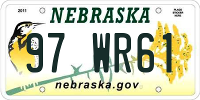 NE license plate 97WR61