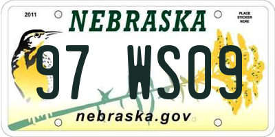NE license plate 97WS09