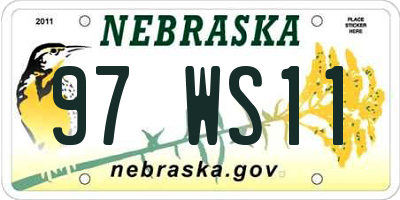 NE license plate 97WS11