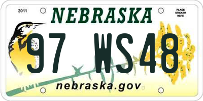 NE license plate 97WS48