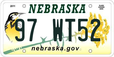 NE license plate 97WT52