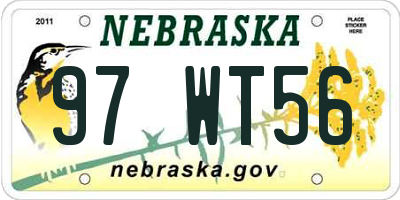 NE license plate 97WT56