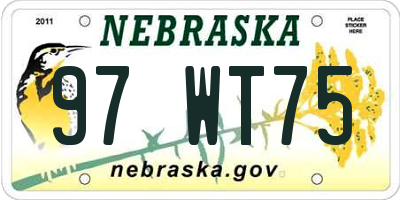 NE license plate 97WT75