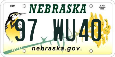 NE license plate 97WU40