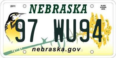 NE license plate 97WU94