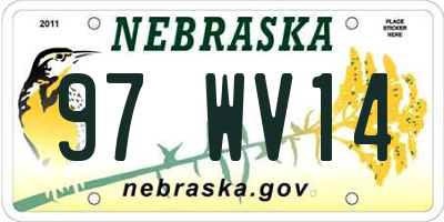 NE license plate 97WV14
