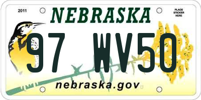 NE license plate 97WV50