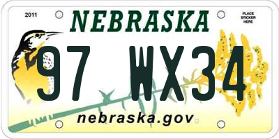 NE license plate 97WX34