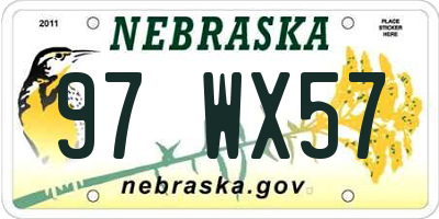 NE license plate 97WX57