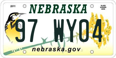 NE license plate 97WY04