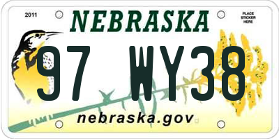 NE license plate 97WY38