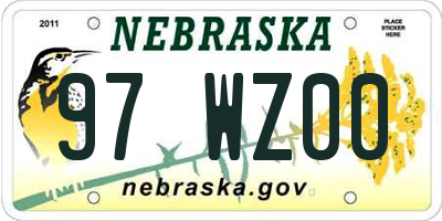 NE license plate 97WZ00