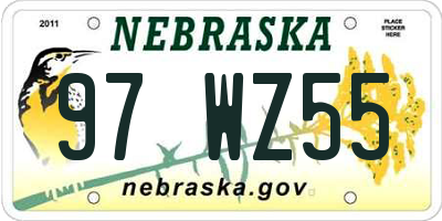NE license plate 97WZ55