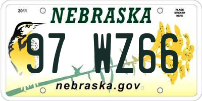 NE license plate 97WZ66