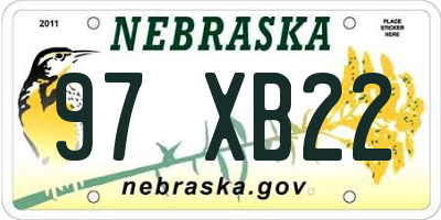 NE license plate 97XB22
