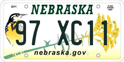 NE license plate 97XC11