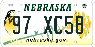 NE license plate 97XC58