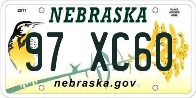 NE license plate 97XC60