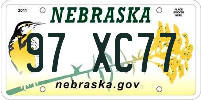NE license plate 97XC77