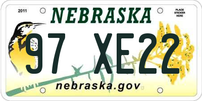 NE license plate 97XE22
