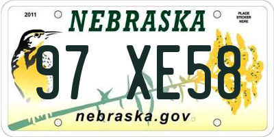 NE license plate 97XE58