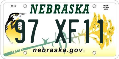 NE license plate 97XF11