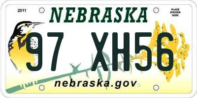 NE license plate 97XH56