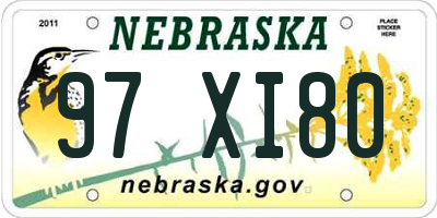 NE license plate 97XI80